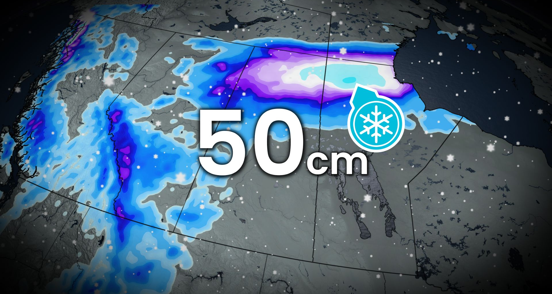 50 cm: Parts of the Prairies in line for a blast of wintry weather