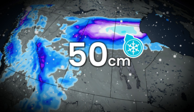 50 cm: Parts of the Prairies in line for a blast of wintry weather