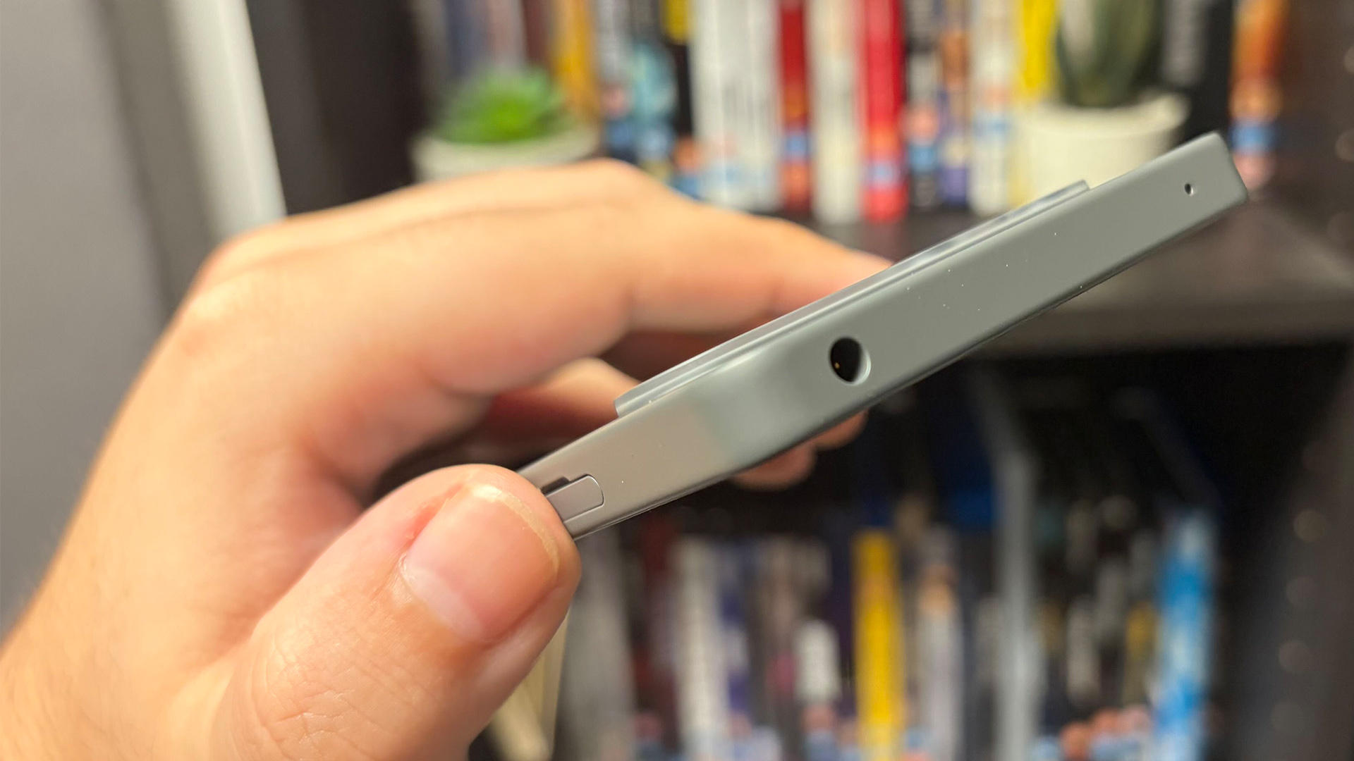 Sony Xperia 10 VIII smartphone held in hand showing side and headphone jack