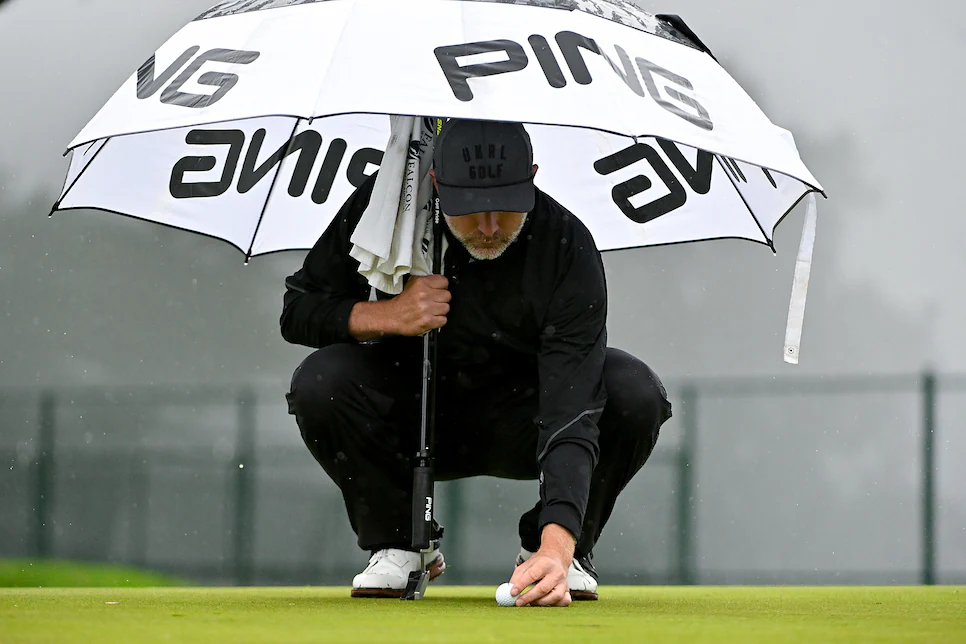 Before replacing my ball, I checked to see how wet the green was with my palm. Is that a penalty?