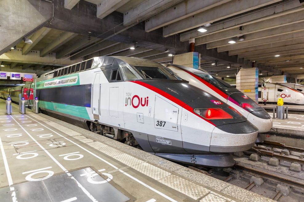 SNCF TGV high-speed rail trains Paris France f