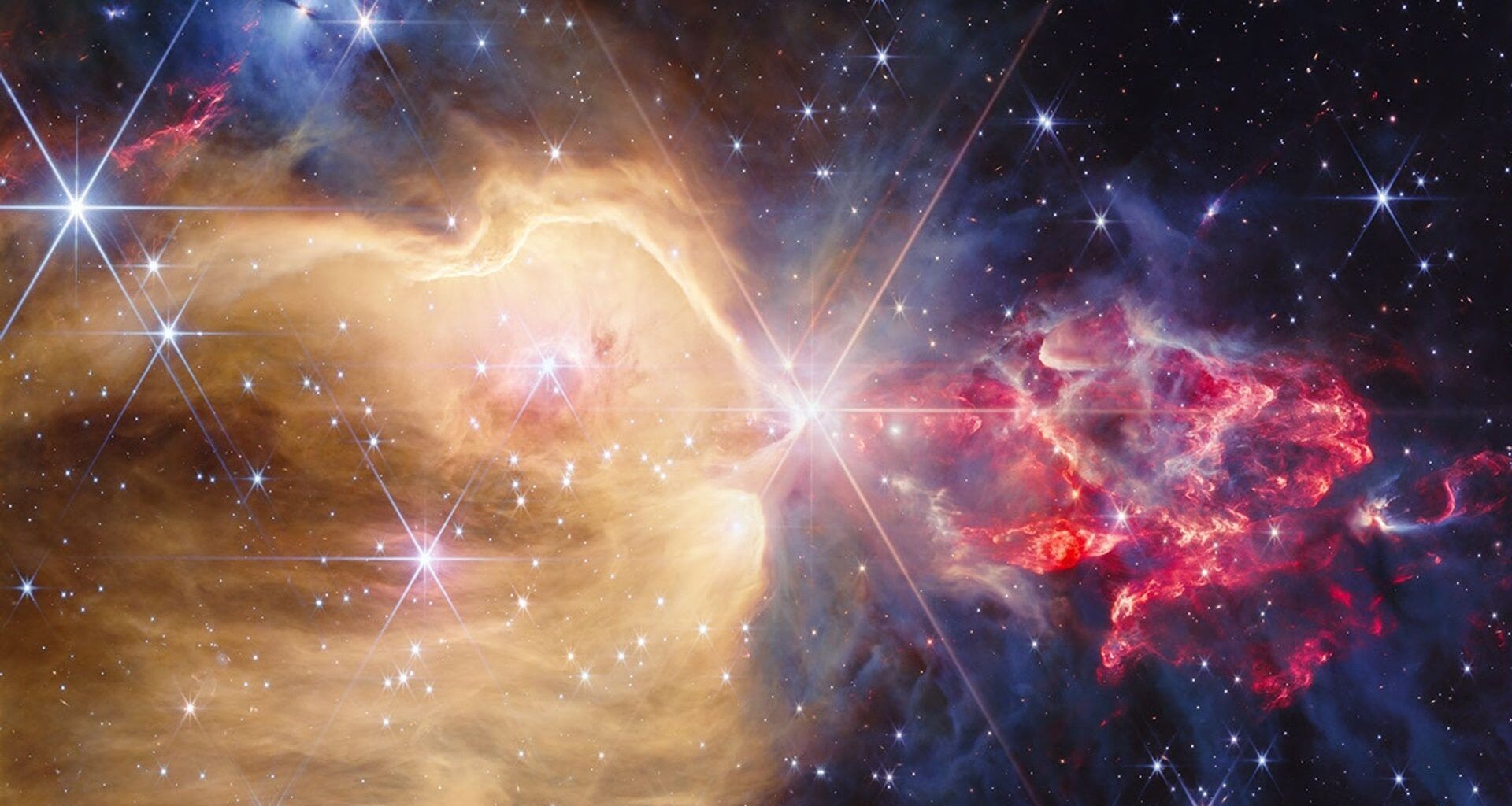 The NASA/ESA/CSA James Webb Space Telescope has revealed many protostars and stars within the glowing gases of NGC 7129. Credits: NASA/ESA/CSA/STScI/Alyssa Pagan