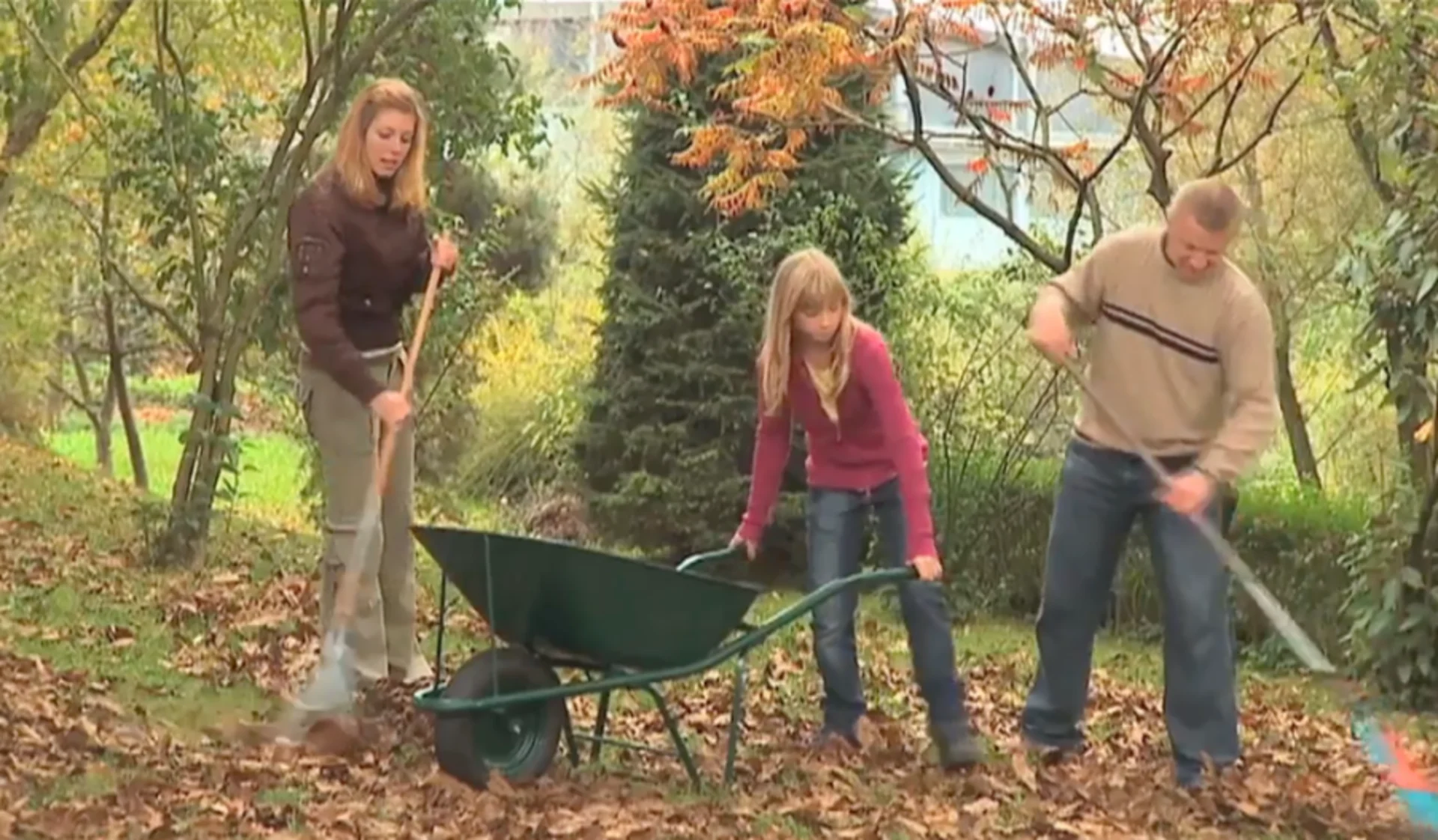 Videoblocks - Raking leaves