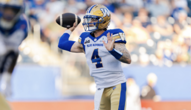 Dru Brown takes first-team reps in practice with Winnipeg Blue Bombers
