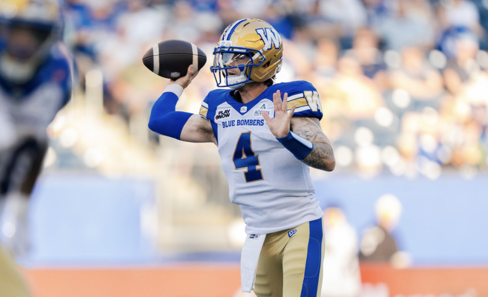 Dru Brown takes first-team reps in practice with Winnipeg Blue Bombers