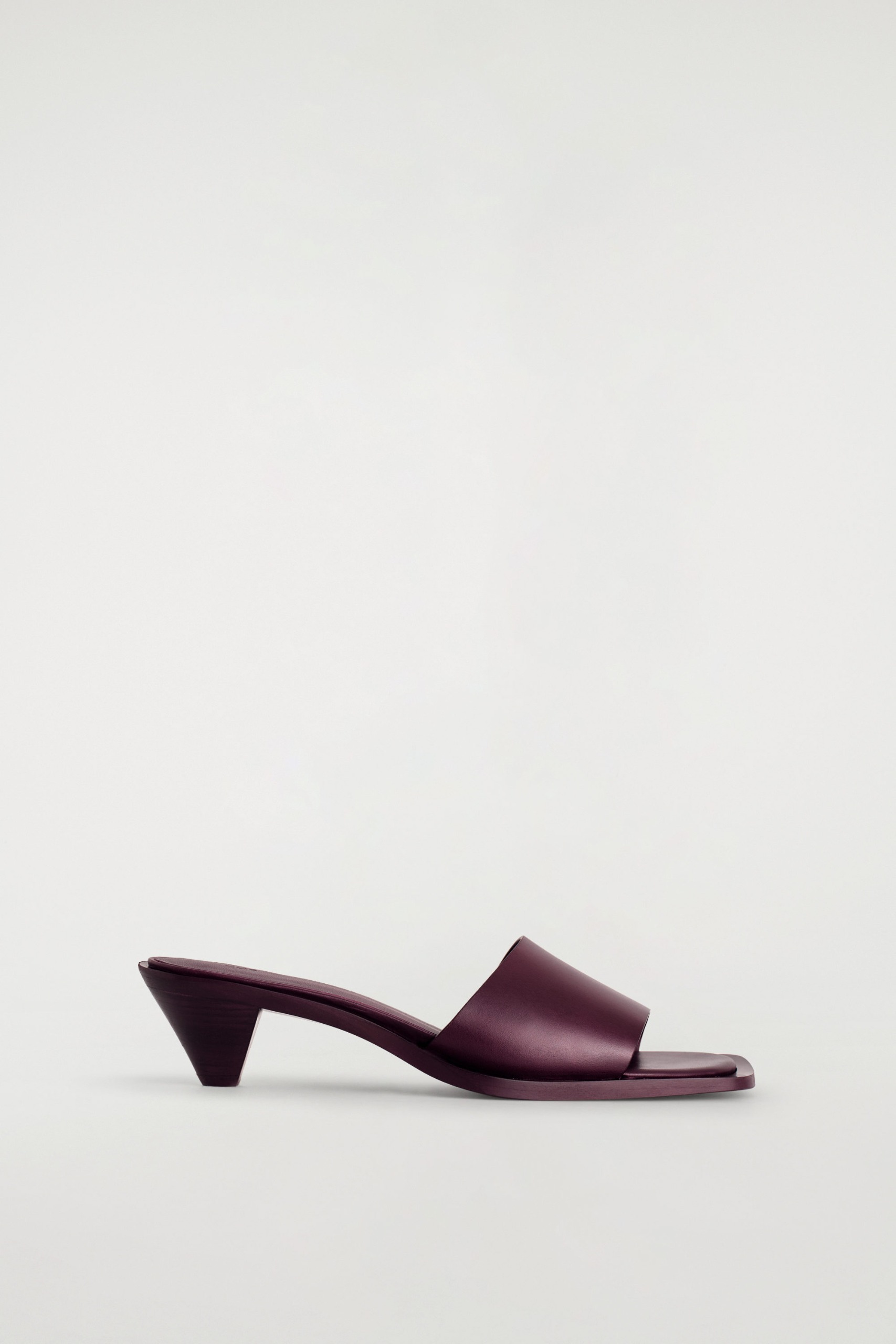 Leather Kitten-Heel Mules