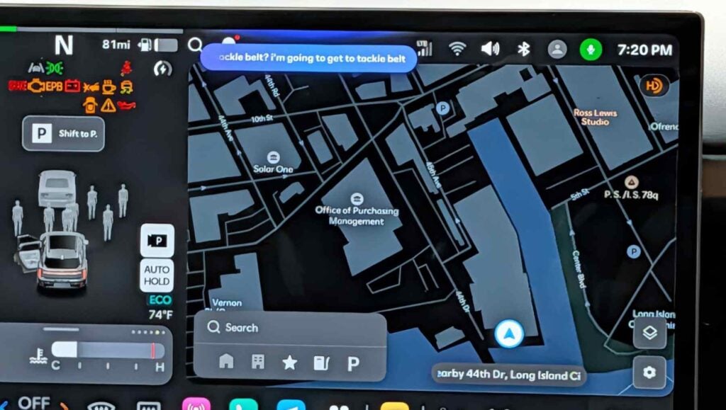 The 2027 Hyundai Tucson's screen with the AI assistant active