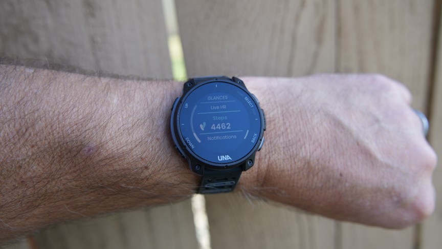 The four hardware buttons provide quick navigation of the watch