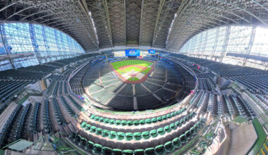 The stadium is ready for fans before the National League Division Series game against the Milwaukee Brewers San Diego Padres at