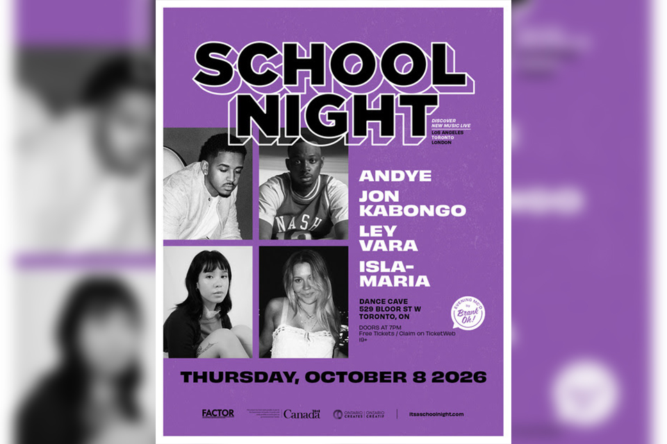 School Night Toronto Featuring Emerging Artists Relaunches Free Monthly Showcase At New Home on October 8