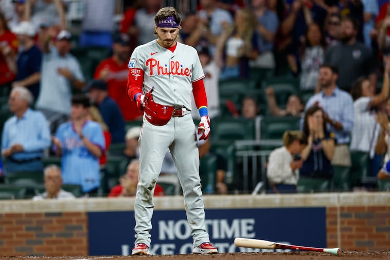Bryson Stott has not produced in the Phillies' last three playoff runs, including in their wild-card series loss to the Braves this season.
