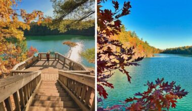 This hike near Montreal takes you through a red and gold forest to a hidden turquoise lake