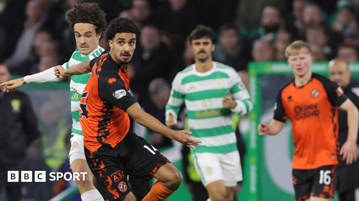 Celtic's Mika Baur and Dundee United's Zidane Iqbal