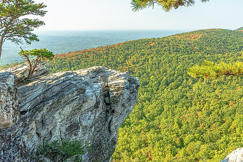 The view from the rocky peak at Hanging Rock State Park, North Carolina.