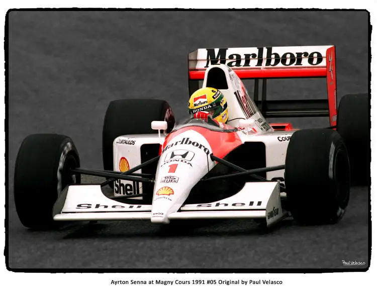 ayrton senna at magny cours 1991 05 original by paul velasco