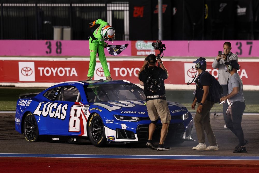 Brexton Busch bows after driving his father Kyle Busch's RCR No. 8 Chevrolet