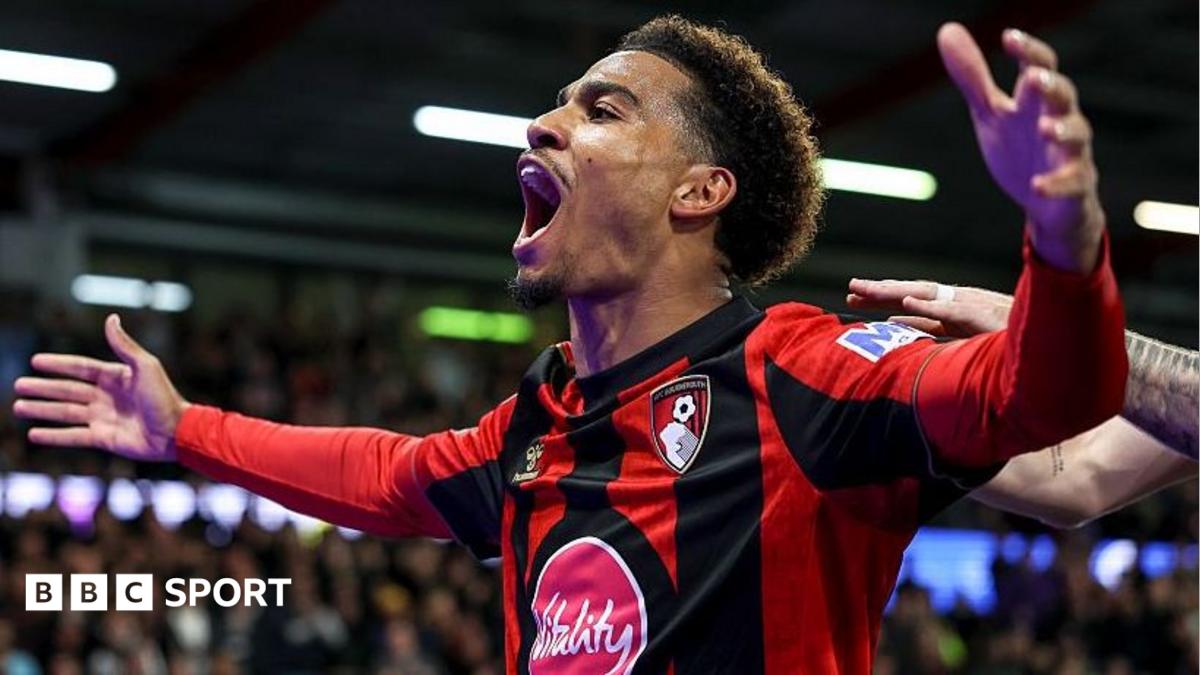 Amine Adli celebrates scoring for Bournemouth