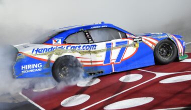 Corey Day prevails in jaw-dropping battle for NASCAR O'Reilly win at Las Vegas