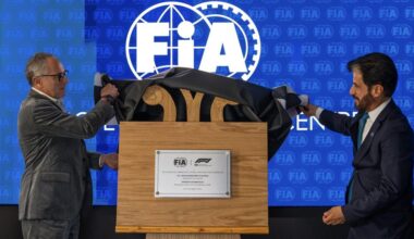 Stefano Domenicali and Mohammad Ben Sulayem at the opening of the FIA Remote Operations Center in Biggin Hill