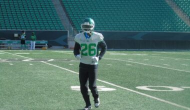 Saskatchewan Roughriders defensive back Tevaughn Campbell.