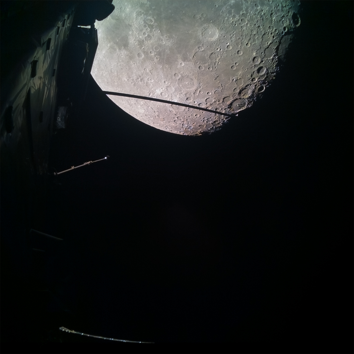 Image of the Moon captured by the Juice spacecraft at 21:25 UTC on 19 August 2024, soon after Juice made its closest approach to the Moon. Credit: ESA/Juice/JMC. Licence: CC BY-SA 3.0 IGO or ESA Standard Licence. Acknowledgements: Simeon Schmauß & Mark McCaughrean