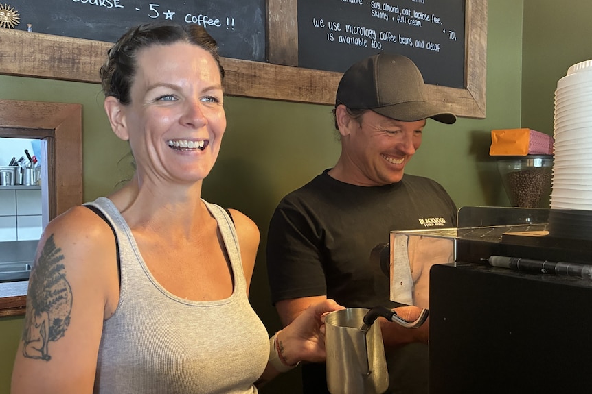 Hayley Rubery in her coffee shop in Nannup.