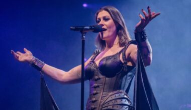Floor Jansen onstage with Nightwish in 2022