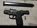 A firearm seized by Toronto Police after a shooting on Tuesday, Oct. 20, 2026, in downtown Toronto.