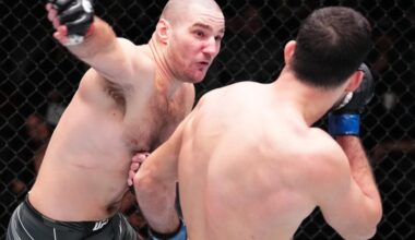 Video: Nassourdine Imavov runs up on Sean Strickland at UFC PI: ‘He is p—sy bro!’