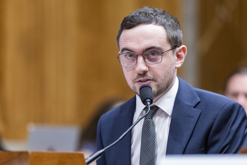 Chris Painter, who helps lead the nonprofit AI research group METR, speaks during a Senate subcommittee hearing on September 30.