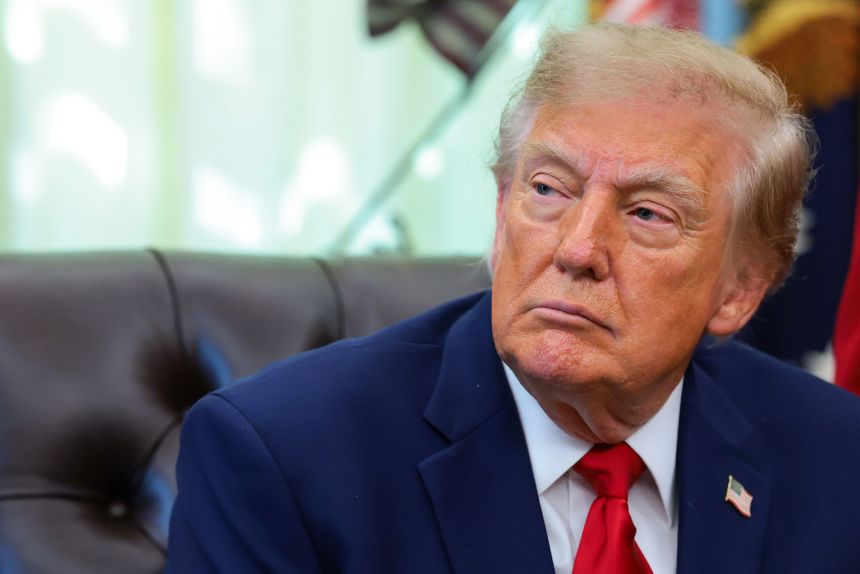 President Donald Trump in the Oval Office of the White House on October 7.