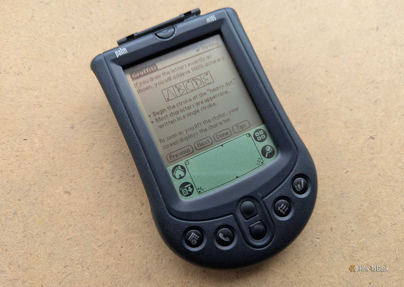 Graffiti on a PalmPilot.