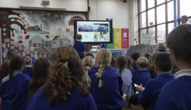 Pupils who designed a badge sent to space meet NASA astronaut
