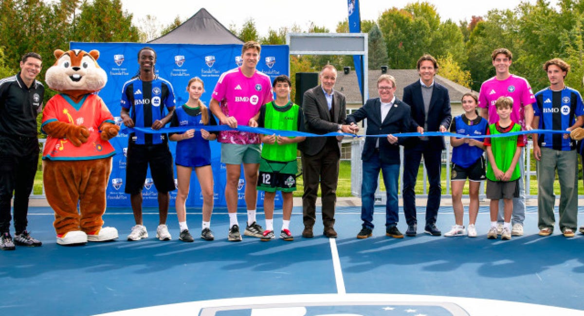 CF Montréal players help open new multisport mini-pitch in Cowansville