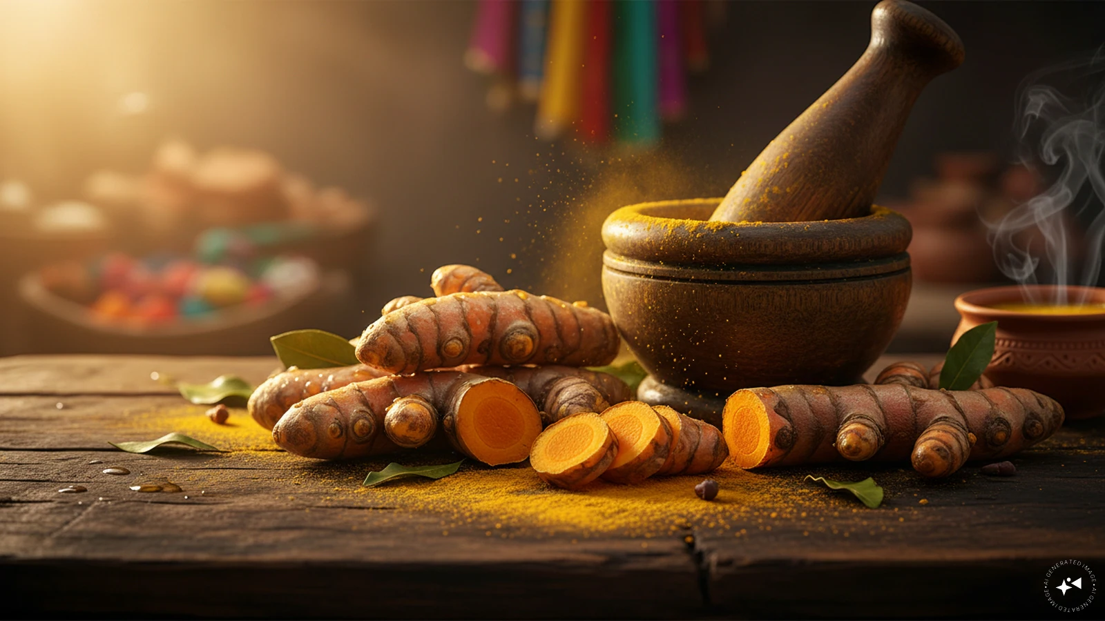 Speaking to The Indian Express, the actress explained that turmeric continues to hold a special place in her routine. She said that the ingredient is traditionally considered pure and auspicious. Describing haldi as “subh”, she said, “I want to get this tradition back.” (Image: AI-generated) Speaking to The Indian Express, the actress explained that turmeric continues to hold a special place in her routine. She said that the ingredient is traditionally considered pure and auspicious. Describing haldi as “subh”, she said, “I want to get this tradition back.” (Image: AI-generated)