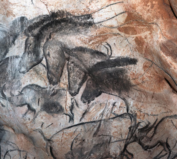 The Horses panel in Chauvet Cave, France. Image credit: Boulard et al., doi: 10.1021/acsomega.6c05061.