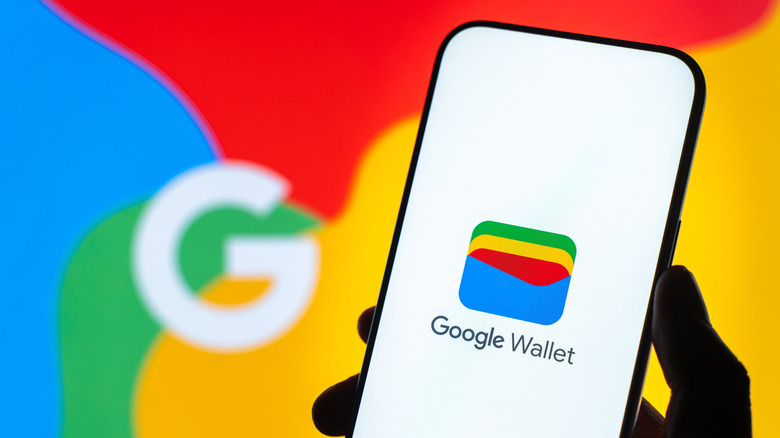 Google Wallet logo displayed on a phone screen.