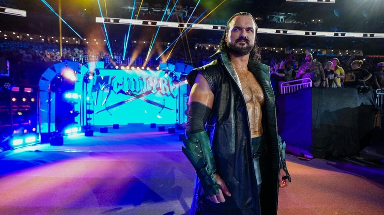 Drew McIntyre looks on before heading towards the ring