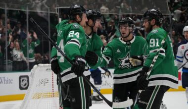 Hintz ties it late, lifts Stars past Jets in OT for fourth straight win