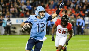 Argos QB Chad Kelly full participant in practice after injury