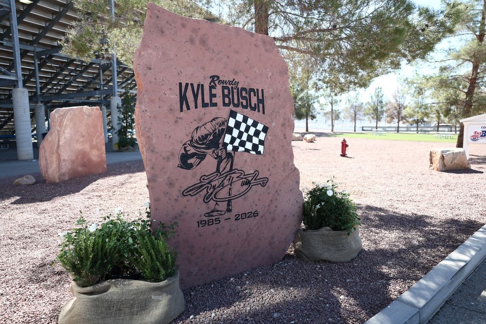 Kyle Busch Memorial rock at Las Vegas Motor Speedway