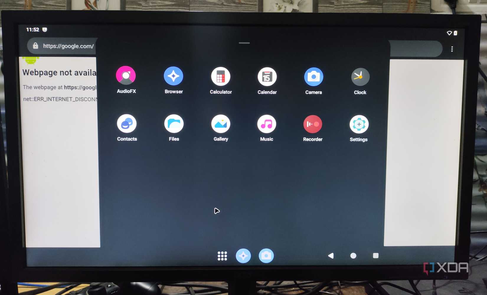 A monitor displaying the LineageOS interface