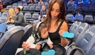 LAMELO BALL AND ANA MONTANA'S SON LAONE ATTENDS HIS FIRST NBA GAME