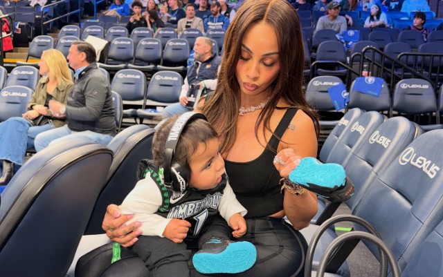 LAMELO BALL AND ANA MONTANA'S SON LAONE ATTENDS HIS FIRST NBA GAME