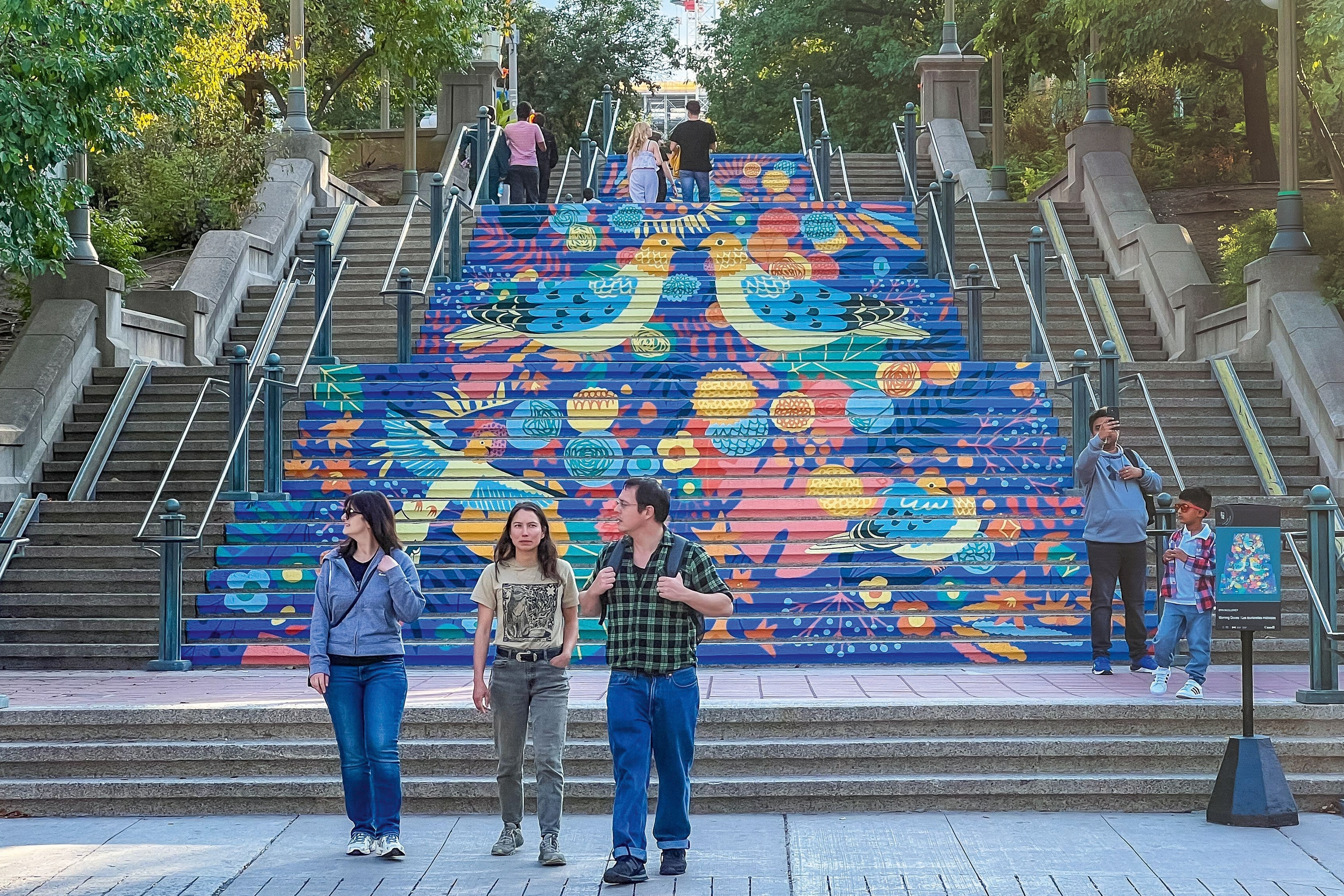 Colourful mural on staircase