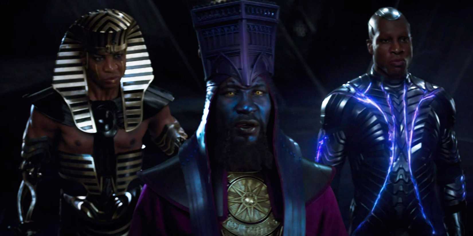 Rama-Tut, Immortus, and Centurion in the Council of Kangs in Ant-Man and the Wasp Quantumania