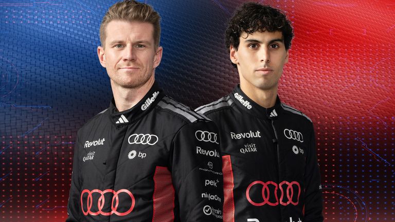 Audi's Nico Hulkenberg and Gabriel Bortoleto