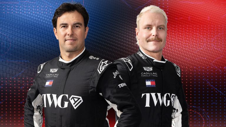 Cadillac's Sergio Perez and Valtteri Bottas