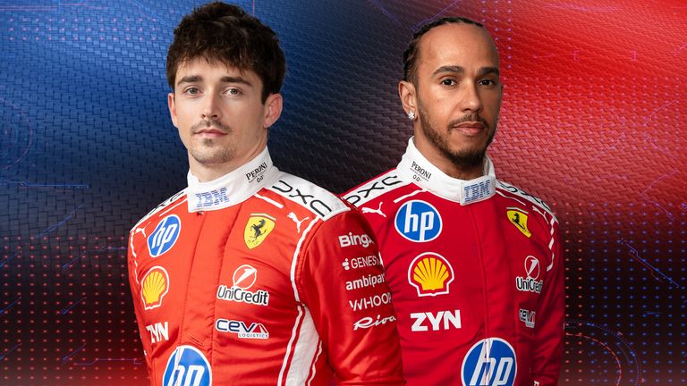 Ferrari's Charles Leclerc and Lewis Hamilton