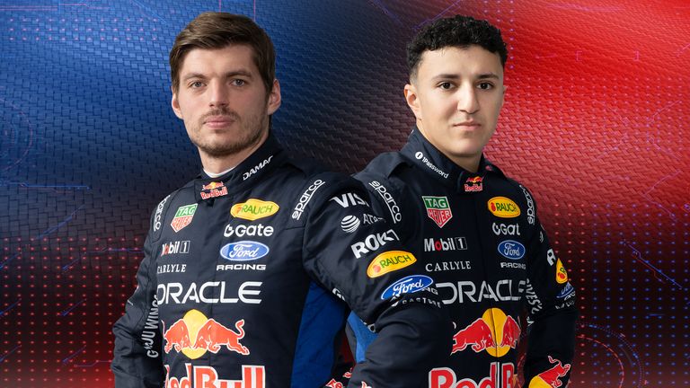 Red Bull's Max Verstappen and Isack Hadjar